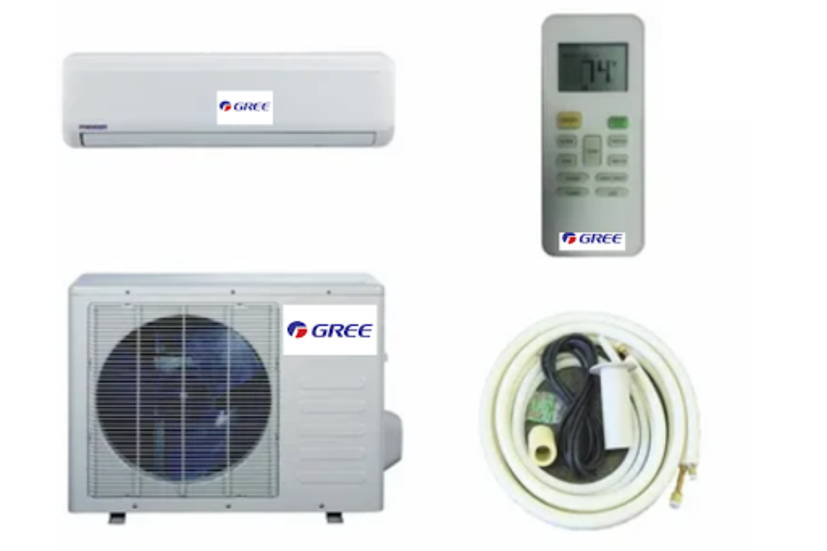 Modern mini split air conditioner mounted on a wall, providing quiet and efficient cooling in a stylish, energy-conscious home environment.